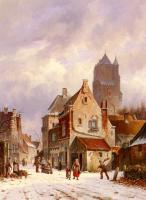 Eversen, Adrianus - A Winter Street Scene